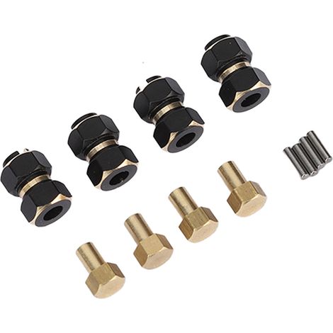 4 moyeux hexagonaux RC 10 mm en laiton, rallonge de moyeu hexagonal, adaptateur d'entraînement hexagonal pour crawler RC Traxxas TRX4M 1/18 (1/5)