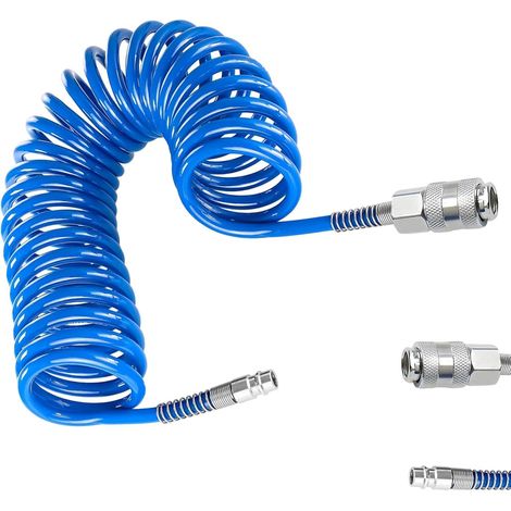 Air Compressor Hose, 9 m Flexible Air Compressor, Outer Diameter 6 mm, Inner Diameter 4 mm, Pneumatic Hose with Quick Connection, for Pneumatic Tools, Air Pumps (1/5)