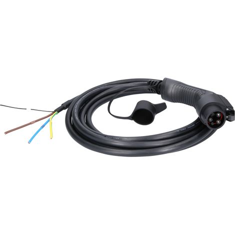KS Tools efuturo Ladekabel gerade, Ende offen auf Typ 1 Stecker zum Anschluss an eine Wallbox, 1 Phase, bis zu 7,4 kW, 32 A, 230 V, Mode 3, 5 Meter (1/2)