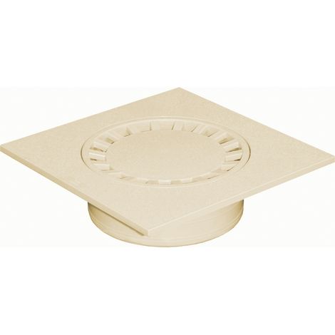 Siphon de sol PVC 300x300mm sortie verticale Ø100-200 - Sable (1/4)