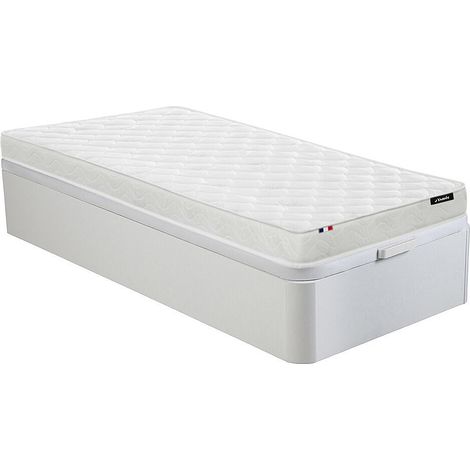 Set 90 x 190 cm Rete contenitore Bianco + Materasso schiuma sp. 15 cm - ZEUS di YSMÉE