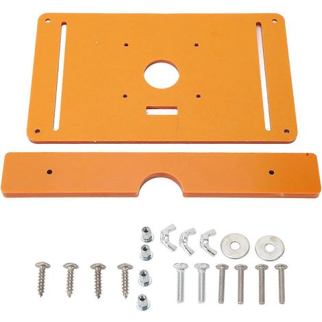 Plaque de table de défonceuse, insert pour le travail du bois, outils de fraisage et de finition avec accessoires (1/4)