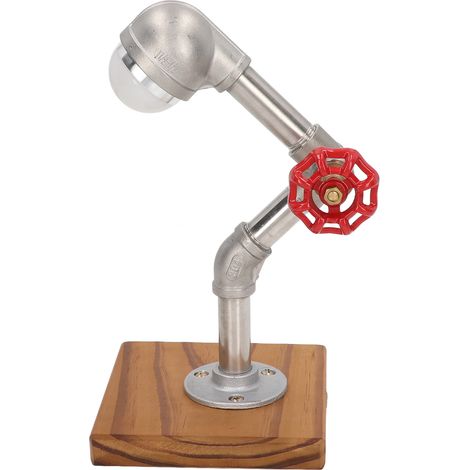 Lampe de lecture LED en acier inoxydable, style loft vintage, lampe de chevet personnalisée, lumière blanche froide (socle sans inscription, ampoule incluse), norme européenne 110-220V, idéale cadeau. (1/5)