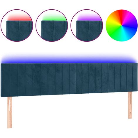 Maison Exclusive - Cabecero con LED de terciopelo azul oscuro 200 (1/5)