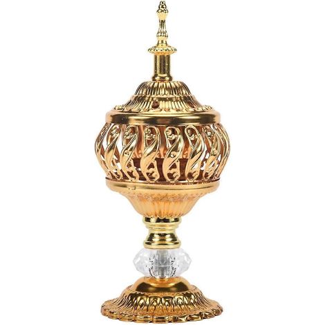 Brûleur d'encens Bakhoor en métal, brûleur d'encens arabe, décoration de bureau pour bâtonnets et cônes d'encens (1/4)