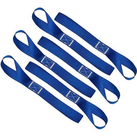 6 anillas de sujeción cortas，aptas para motocicletas (405 x 25 mm)，también aptas para coches，sujeción de carga y transporte (1/5)