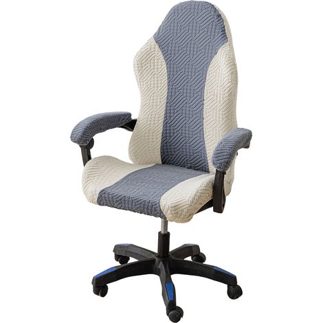 Housse De Chaise De Bureau - Élastique Polyester-Spandex - Anti-rayure Pour Chats - Avec Fermeture Éclair Bidirectionnelle - Taille Universelle 80-85 cm - Lot Complet (1/5)