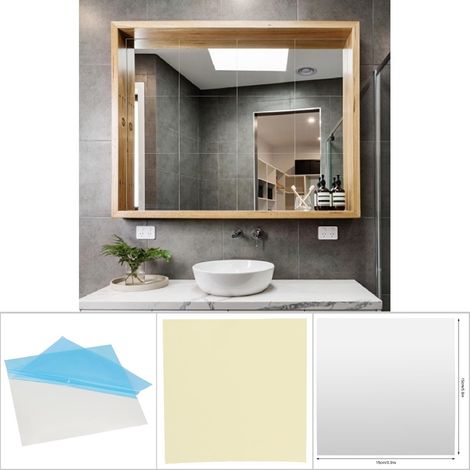 Carreau Miroir Acrylique Adhésif 15x15cm, Sticker Décoratif Mur pour Chambre Salon DIY (Lot de 9) (1/5)