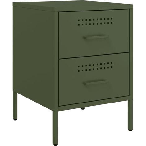 Maison Exclusive - Nachttisch Olivgrün 36x39x50,5 cm Stahl