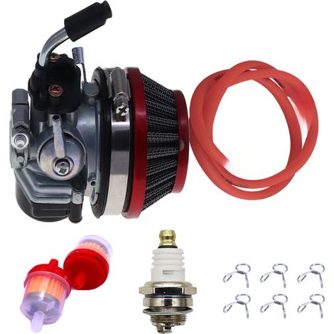 2-Takt-Rennvergaser für 49cc, 50cc, 66cc, 80cc und 100cc Motoren mit Luftfilter, geeignet für Motorräder, Fahrräder, Roller, Mopeds und Dirtbikes.