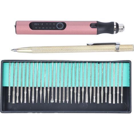 Stylo de gravure électrique sans fil à trois vitesses 3,6 V 8 W, rechargeable par USB et portable (convient pour le verre, la pierre et le métal) (1/5)