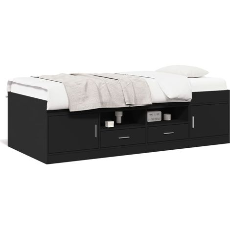 Maison Exclusive - Tagesbett mit Schubladen ohne Matratze Schwarz