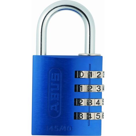 ABUS 49523 145/40 40mm Blue Aluminum Combination Padlock with Mechanical Lock