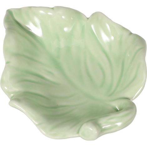 Soap Dish Green Leaf Design Self Draining Non Slip Holder