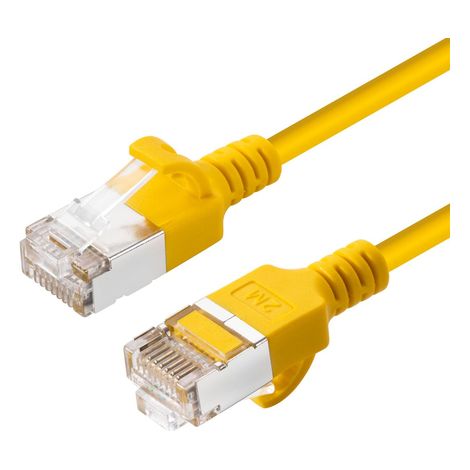 Cable de red Cat6a U/FTP delgado de 0,15 m, color amarillo, con microconector. (1/3)