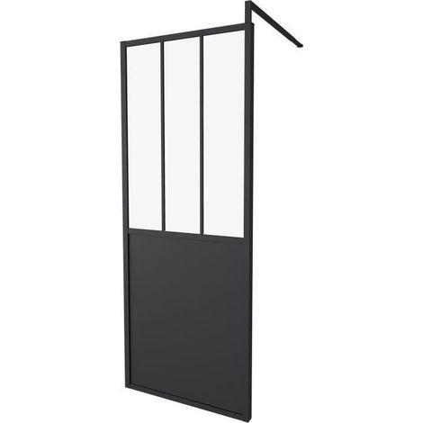 PAROI FIXE 80X200 STYLE INDUSTRIEL NOIR