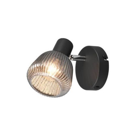 Applique/plafonnier TARIFA noir verre chromé E14 Trio (1/3)