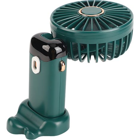 Mini-Ventilator aus ABS-Kunststoff, tragbar, USB-aufladbar, faltbar, mit Digitalanzeige, Nackenband, grün, für den Außenbereich, Büro (1/5)