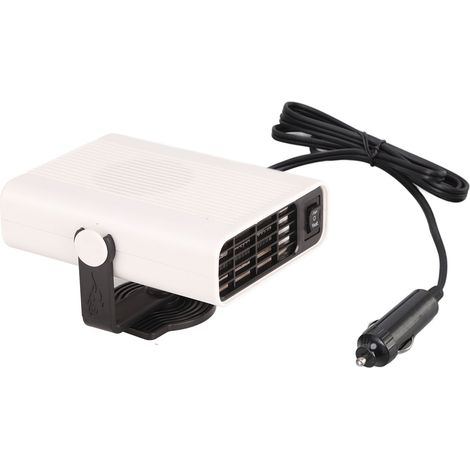 Chauffage de voiture rotatif à 360° à chauffage rapide, portable, allume-cigare, désembueur et dégivreur pour camion, 24 V, blanc
