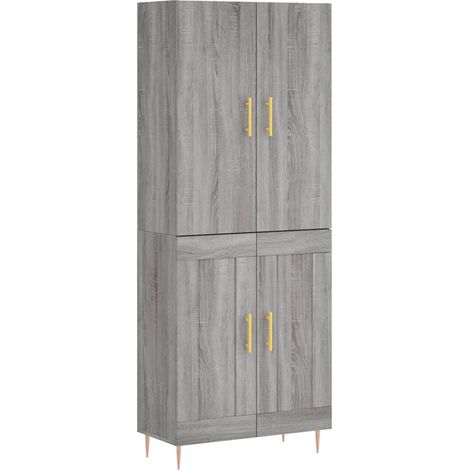 vidaXL Credenza Grigio Sonoma 69,5x34x180 cm in Legno Multistrato (1/5)