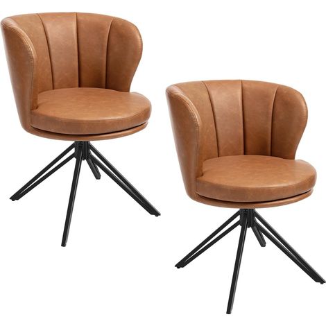 WOLTU Set di 2 Sedie da Pranzo in PU Sedie da Cucina Moderne per Soggiorno, Marrone