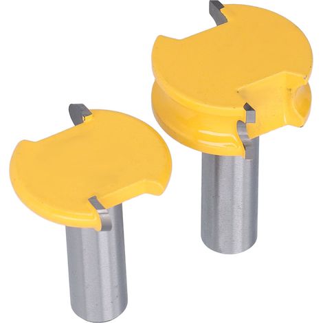 Set mit 2 bogenförmigen T-förmigen Fräsern, Metallformmessern für Holz, Kantenwerkzeug, 1/2 Zoll Schaft, Holzbearbeitungsset. (1/5)
