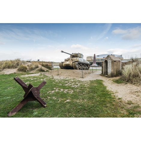 Tableau sur toile plage du débarquement 65x97 cm - Impression sur Toile Murale Décorative - Image imprimée en HD sur Toile - Toile sur Châssis en Bois FSC - Fabriqué en France (1/4)