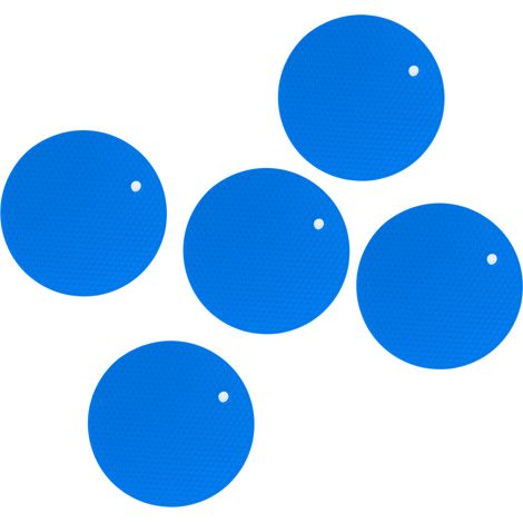 5 runde Silikon-Topfuntersetzer, universell einsetzbar, hitzebeständig, rutschfest, blau (1/5)