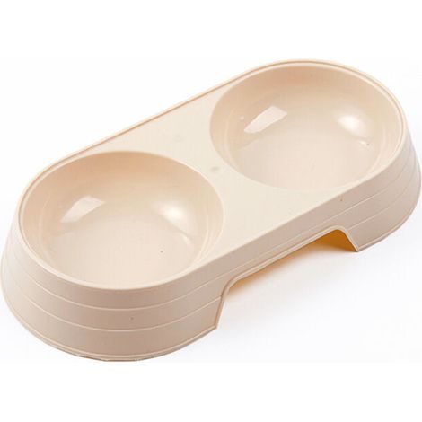 Lot de 2 bols pour animaux de compagnie nouvelle vaisselle pour animaux de compagnie durable couleur unie double bol distributeur de nourriture pour chat (1/5)
