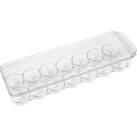 Boîte Œufs Frigo 14 œufs avec Couvercle & Poignée, plastique transparent rangement cuisine (1/4)