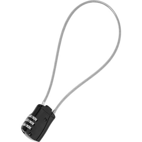 Cadenas à Câble Rétractable, Câble Antivol en Acier de 40 cm, Verrou à Mot de Passe, Noir, Pour Vélo, Scooter, Moto et Poussette (1/5)