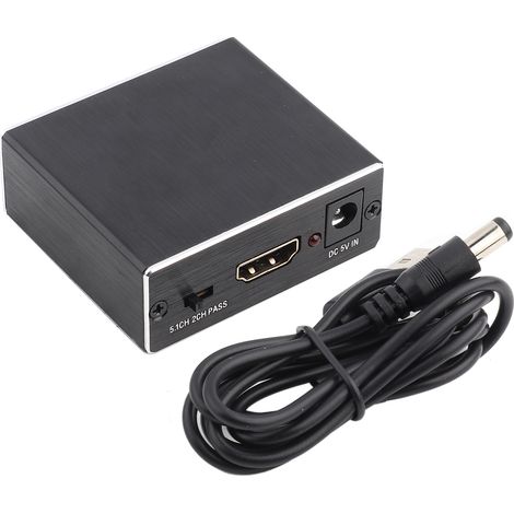 Convertisseur Audio HDMI 4K Noir Aluminium - Splitter Optique Numérique Analogique (1/5)
