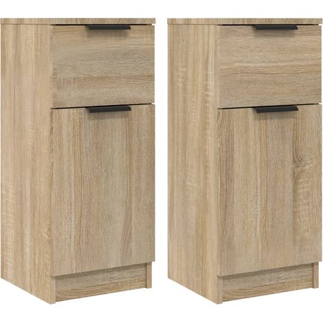 Credenza buffet cassettiera mobile contenitore organizer cucina soggiorno soggiorni set da 2 sonoma 30 x 30 x 70 cm truciolare marrone 020036801