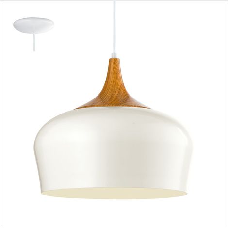 Lampadario A Sospensione Minimal Obregon Acciaio Crema 1 Luce E27 (1/5)