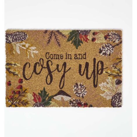 HOMESCAPES Cosy Autumn Non-Slip Coir Doormat, 60 x 40 cm (1/4)