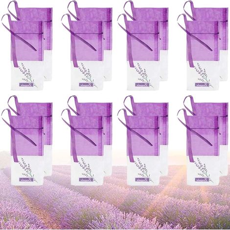 20pcs Sacs de Sachet de Lavande Sacs(vides)Coton-Ramie Violet de Cordon de Gaze Sacs Sachets Vides en Organza pour Lavande (1/5)