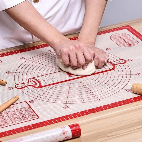 Silicone Baking Mat - Light Red Rectangular Baking Mat 20" x 28" (1/5)