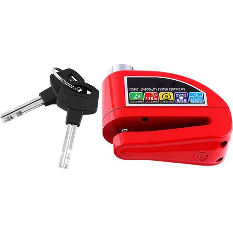 Système d'alarme antivol rouge pour freins à disque de moto, scooter et vélo (1/5)