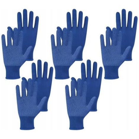Guanti da lavoro antiscivolo, 5 paia, taglia 8