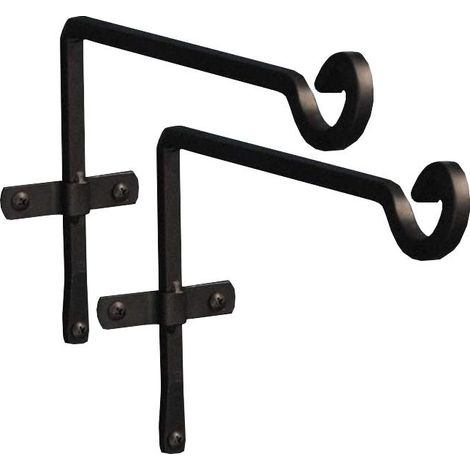 Metal Square Hanging Basket Brackets (29cm) Set of 2 (1/5)