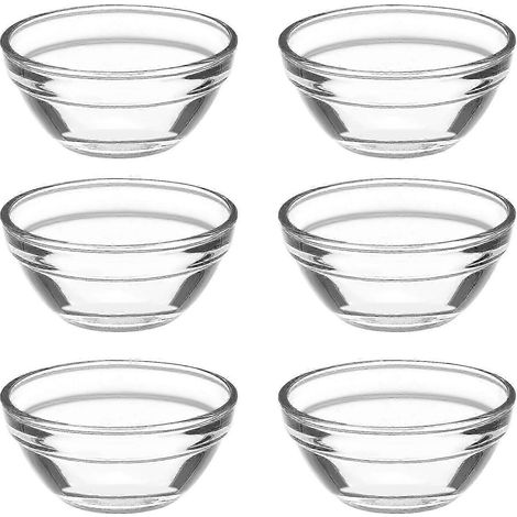 Lot de 6 petits bols à pudding en verre transparents pour desserts, pour la préparation en cuisine (1/5)