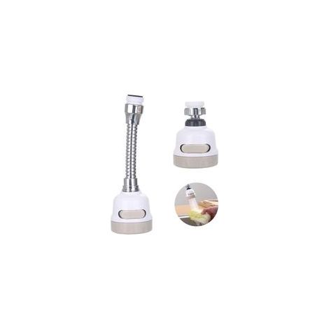 Küchenarmatur mit 360° schwenkbarem Ausziehbrausekopf aus ABS, für Küche, Badewanne und Dusche (weiß). - Crezuo