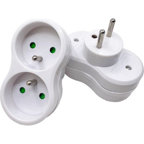 CCYKXA Multiprise 2 prises pour façade -  2x16A - Blanc [Classe énergétique A]