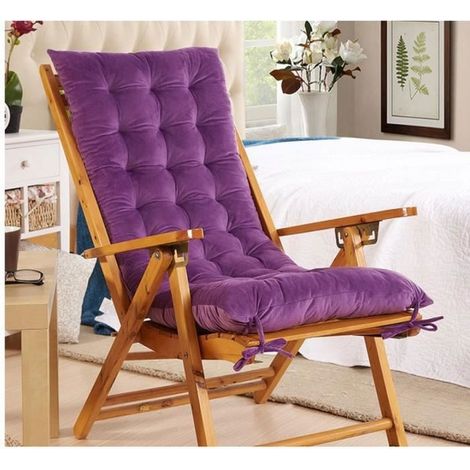 Coussin Bain de Soleil Antidérapant pour Chaise Longue de Jardin, Transat Relax Extérieur, Voilet – sans structure