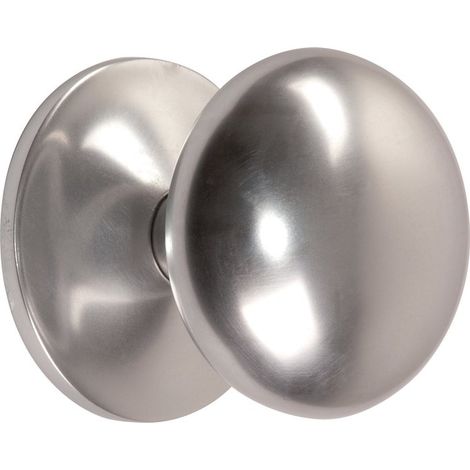 Bouton de porte en aluminium naturel – Finition argentée – Saillie 72 mm – Diamètre platine 74 mm – Installation facile avec vis filet bois – Cadap (1/2)