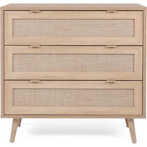 Kommode Bali 03A Sonoma-Eiche und Raffia-Druck Finori (1/5)