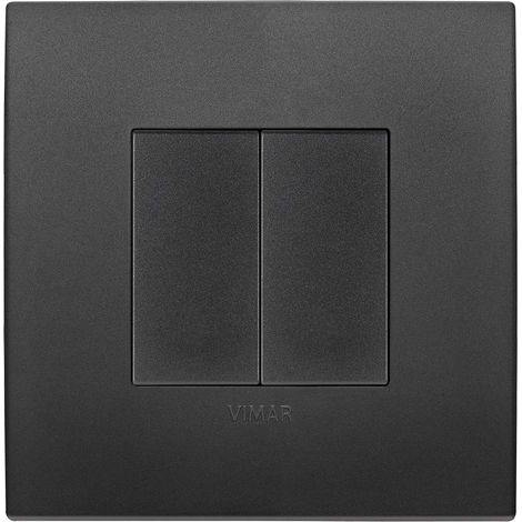 VIMAR 0K03925.07 Arké Kit comando connesso, senza fili e senza batterie, VIEW Wireless standard Bluetooth completo di supporto, tasti, placca 2M, Nero (1/3)
