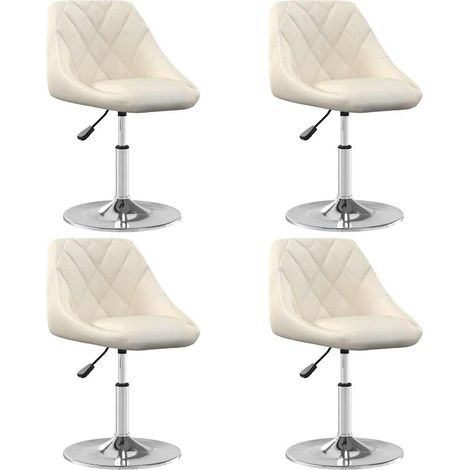 vidaXL Sillas de comedor giratorias 4 unidades terciopelo color crema (1/5)