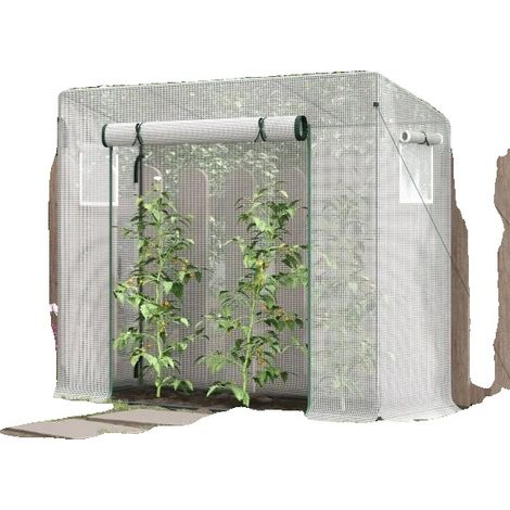 Invernadero, dimensiones 200x68x196 cm, estructura de acero, puerta enrollable, ventana lateral, resistente al viento. (1/5)
