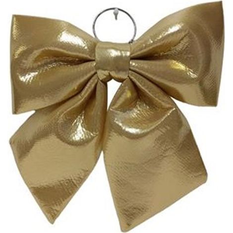 Fiocco oro cm 34 decorazione natalizia puntale albero di natale addobbi per casa negozio ristoranti hotel (1/2)
